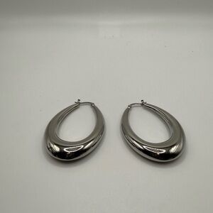 Stainless Steel Polished Hoop Earrings